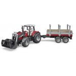 Bruder 2046 Massey Ferguson 7480 s čelním nakladačem a přepravníkem dřeva 1:16 – Hledejceny.cz