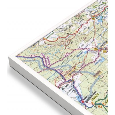KČT 85 Okolí Brna - Svratecko - nástěnná turistická mapa 60 x 90 cm Varianta: mapa v hliníkovém rámu, Provedení: bílý rám – Sleviste.cz
