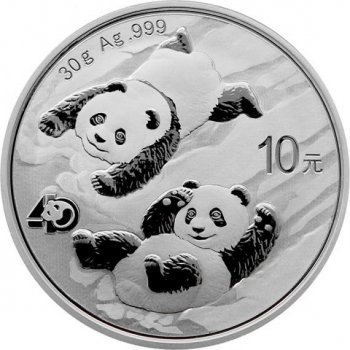 China mint 10 CNY čínská stříbrná panda mince BU 30 g