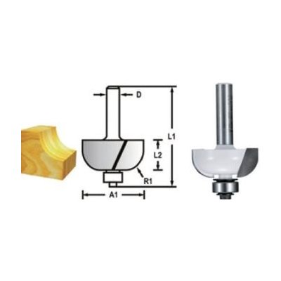 Makita D-48620 - Fréza zaoblovací, radiusová s kopírovacím ložiskem pr. 28,6 mm radius 7,9 mm – Zboží Mobilmania