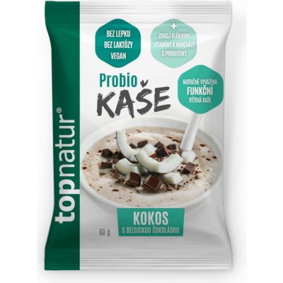 Topnatur Probio kaše kokos s belgickou čokoládou 60 g – Zbozi.Blesk.cz
