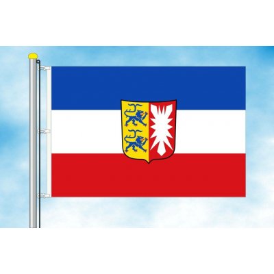LIBEA, s.r.o. Šlesvicko-Holštýnsko vlajka Rozměr: 150×225 cm, Uchycení: Karabiny na stožár – Hledejceny.cz