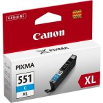 Canon originální ink CLI551C XL, azurový, 11ml, 6444B001, high capacity, Canon PIXMA iP7250, MG5450, MG6350