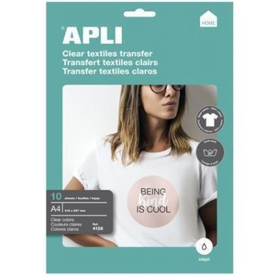 Apli Nažehlovací fólie, pro inkoustové tiskárny, na bílá trička, APLI ,balení 10 ks 16166 – Zboží Živě