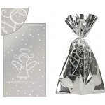 Celofánový sáček stříbrný s andělem - 20x35 cm – Zboží Dáma
