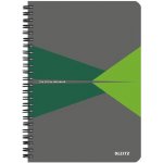Leitz blok "Office", šedo-zelená, drátěná kroužková vazba, A5, linkovaný, laminované desky 90 listů – Zboží Živě