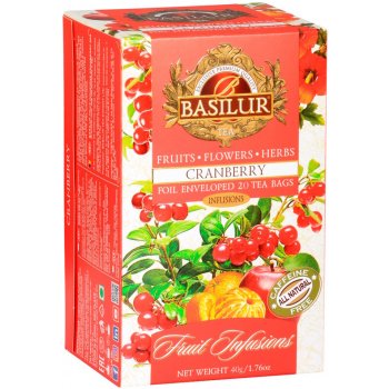 Basilur Fruit Infusion CRANBERRY ovocný čaj s brusinkou porcovaný 50 g