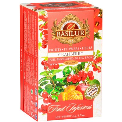 Basilur Fruit Infusion CRANBERRY ovocný čaj s brusinkou porcovaný 50 g