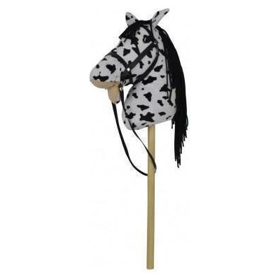 Kůň na tyči plyš 70 cm Teddies se zvukem bílo černý Appaloosa – Zboží Dáma