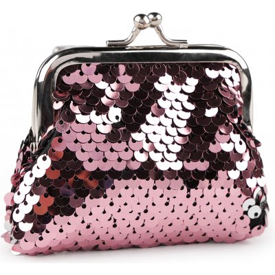 Charm malá peněženka s flitry pudrová – Zboží Dáma