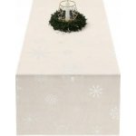 Mybesthome Vánoční ubrus běhoun Snowflake krémová/stříbrná 40x160 cm – Zboží Dáma