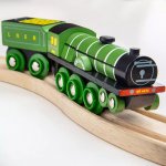 Bigjigs Rail Dřevěná replika lokomotiva Flying Scotsman – Zboží Dáma