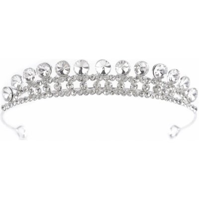 Štrasová čelenka / korunka do vlasů s očky - crystal stříbrná – Zboží Mobilmania