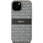 DKNY PU Leather Repeat Pattern Tonal Stripe pro iPhone 15 Beige – Zboží Mobilmania