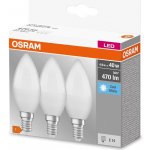 Osram 3PAK LED žárovka LED E14 B35 5W = 40W 470lm 4000K Neutrální bílá – Hledejceny.cz