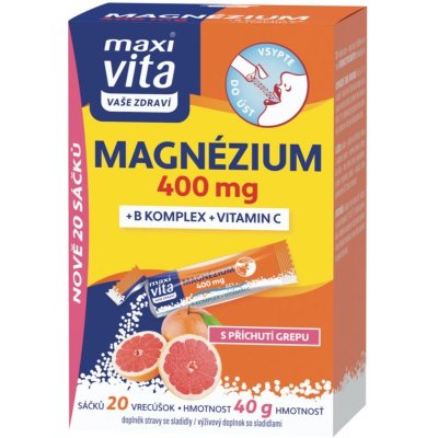 Maxi Vita Magnézium 400 mg + B komplex + vitamin C 20 sáčků – Hledejceny.cz