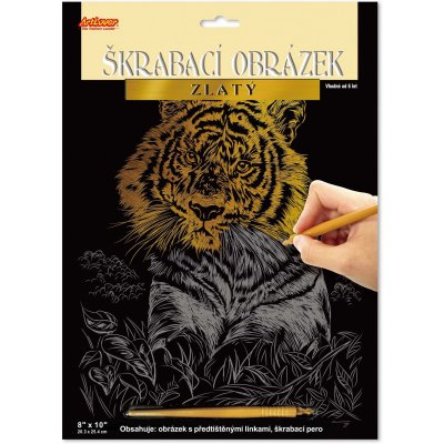 SMT Creatoys Škrabací obrázek zlatý Tygr – Zboží Dáma