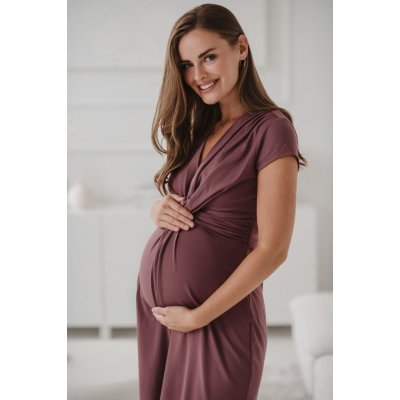 Těhotenské kojící šaty Loop Dress Rose Brown SS – Zboží Dáma
