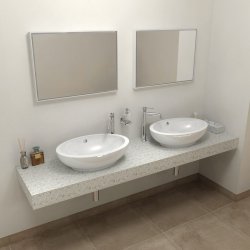 Sapho TAILOR desky rockstone deska 200x50 cm, provedení límce TR200L