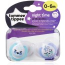 Tomme Tippee šidítko C2N silikon Night růžová a žlutá kroužek 2 ks