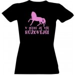 Tričko s potiskem V sedle dámské Černá – Zboží Mobilmania