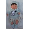 Panenka Marina & Pau Reborn miminko Luka ve svetru s myškou Newborn 45 cm