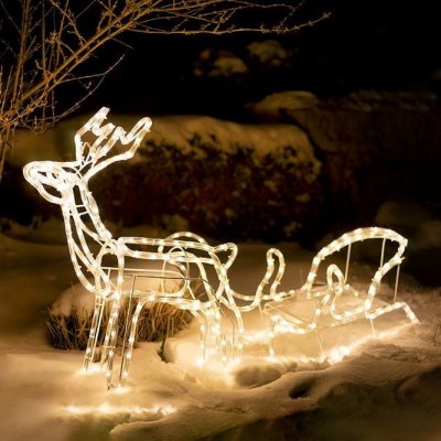 Tween Light LED světelná dekorace Sob se sáněmi 12 W 63 × 126 cm 86101-00BH – Zboží Mobilmania