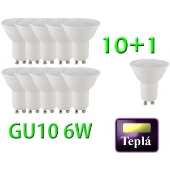 Spleed 10+1 LED žárovka SMD 2835 GU10 6W 580L – Teplá bílá