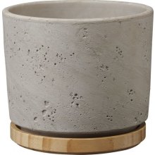 Soendgen Keramik Paros Delux obal na květináč ø 23 cm, výška 20 cm keramika dřevo šedá 62925