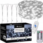 SPRINGOS LED Nano světelný závěs 2x2m 200LED 8 funkcí ovladač USB IP44 studená bílá – Hledejceny.cz