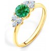 Prsteny Savicky zásnubní prsten Fairytale žluté zlato smaragd bílé safíry PI Z FAIR105