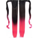 Girlshow Culík, cop rovný s omotávkou 57 cm - Ombre styl odstín Black T Pink – Hledejceny.cz