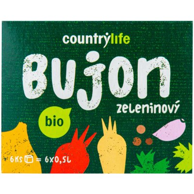 Country Life Bio Bujon zeleninový kostky 66 g