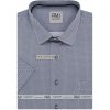 Pánská Košile AMJ pánská bavlněná košile krátký rukáv regular fit VKBR1375 tmavě modrá s bílými puntíky