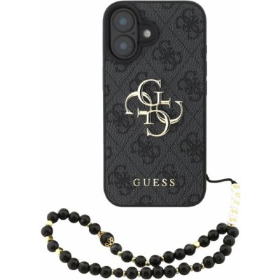 Guess 4G Metal Logo Strap kryt s poutkem pro iPhone 16 - šedý 57983125452 – Zboží Mobilmania