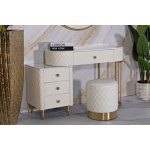 Marinela Designový toaletní stolek s taburetkou Pembroke krémový – Zboží Mobilmania
