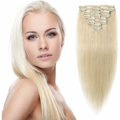 Girlshow Clip in vlasy 55 cm lidské Remy, 100 g odstín 60 (chladná blond) – Zboží Mobilmania