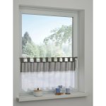Sehlbach Vitrážová záclona s poutky, s krajkou, stříbrnošedá 135 x 45 cm – Hledejceny.cz