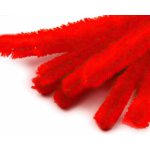 Chlupatý modelovací drát 240512/03, jednobarevná červená, průměr 15mm, délka 30cm, (1 balení, 10 kusů) – Zboží Dáma