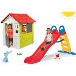 Smoby Set domček Nature so zasúvacou okenicou a šmykľavka Funny toboggan 2 metrová SM810704-8 – Zboží Dáma