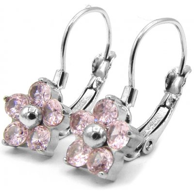 Steel Jewelry náušnice RŮŽOVÉ Chirurgická ocel dámské NS240286 – Zboží Dáma