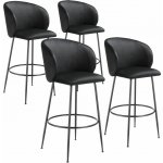 Tectake 405864 luana samet černá / černá 4 ks – Zbozi.Blesk.cz