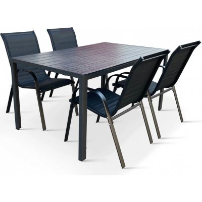 Vikio Venkovní zahradní set pro 4 osoby DK302-D antracit – Hledejceny.cz