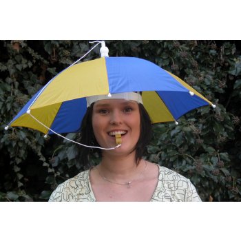 Deštník na hlavu modrožlutý od 100 Kč - Heureka.cz