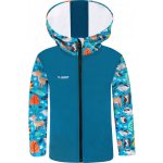 V-Mart dětská softshellová bunda Zvířátka na petrolejové – Zboží Mobilmania