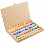 Akvarelové barvy White Nights v dřevěném boxu 48 dílný set – Zboží Dáma