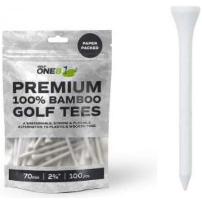 GOLF ONE8 Premium 100% Bamboo Golf Tees 70mm (2a3/4") - bílá 100ks – Zboží Dáma