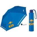 Scout Emoji Blue dětský skládací deštník s reflexním proužkem modrý