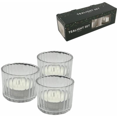 Textilomanie Set 3 skleněných svícnů LUCID, 6 cm – Hledejceny.cz