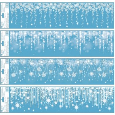 Okenní fólie bez lepidla pruh Padající záře s glitry 64 x 15 cm – Hledejceny.cz